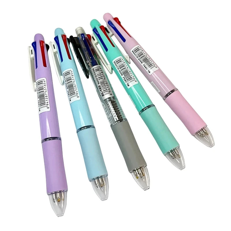 5 In 1 Multicolor Ballpoint Pens 4 Colors Ball Pen 1 Automatic Pencil With Eraser For School Office Writing Supplies Stationery Beauty World Shop