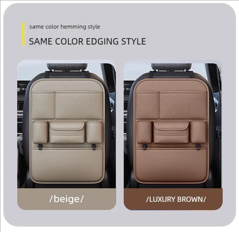 Multi-functional Car Seat Back Organizer High-Capacity Multi-Pocket Backseat Storage Bag Wear-Resistant Anti Kick Mat Beauty World Shop