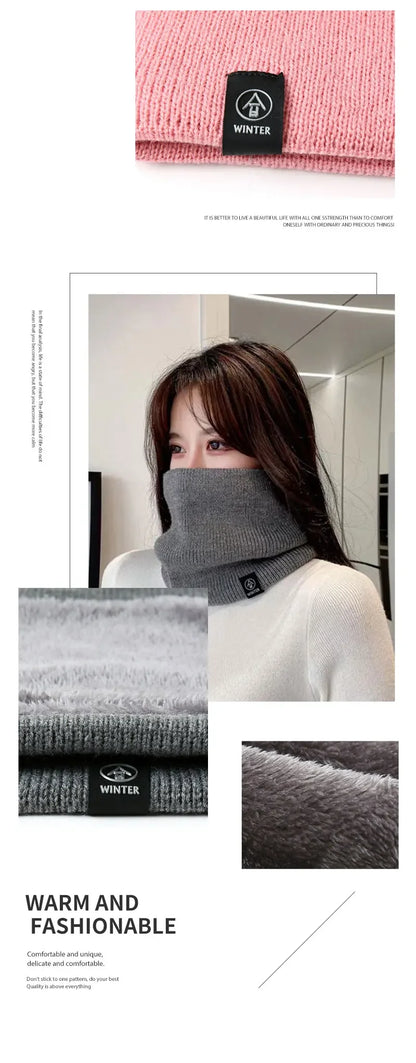 Winter Knitted Scarf Warm Cashmere Like Unisex Neck Warmer for Women Men Solid Color Snood Ring Scarf Fashion Thick Scarf Beauty Fashion