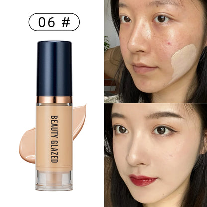 BEAUTY GLAZED 6 Color Liquid Foundation,Full Coverage, Long-Lasting, Waterproof, Natural Effect,Hydrating Beauty Fashion