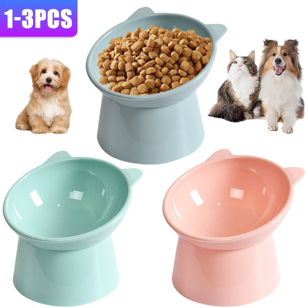 Tilted Cat Food Bowl Elevated Cat Bowl Ergonomic Cat Food Dish Anti Vomiting Plastic Feeding Bowl Non Slip for Flat- Faced Cats Beauty World Shop