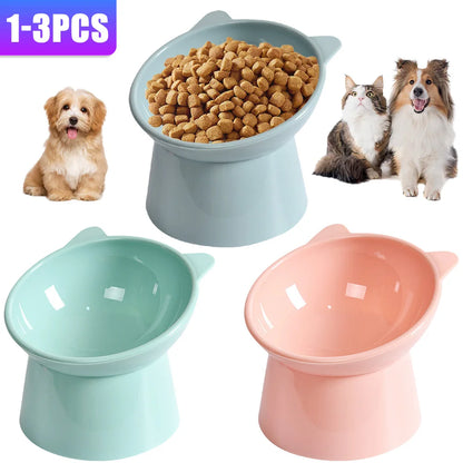 Tilted Cat Food Bowl Elevated Cat Bowl Ergonomic Cat Food Dish Anti Vomiting Plastic Feeding Bowl Non Slip for Flat- Faced Cats Beauty World Shop