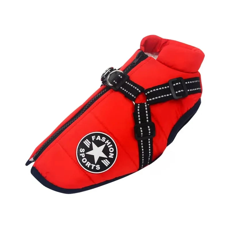 Large Pet Dog Jacket With Harness Winter Warm Dog Clothes For Labrador Waterproof Big Dog Coat Chihuahua French Bulldog Outfits Beauty World Shop