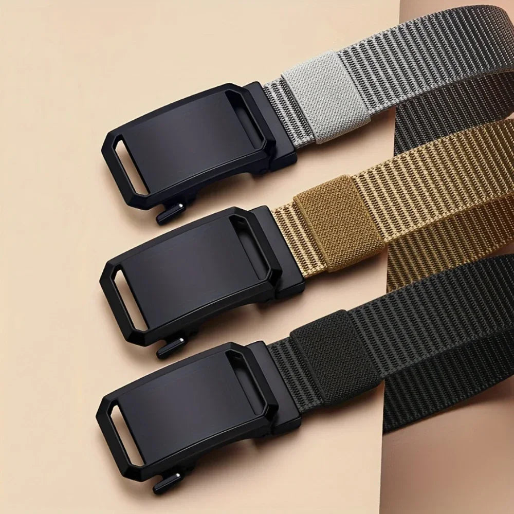 New Automatic Buckle Belt, Canvas Tactical Workwear Casual Outdoor Military Training Pants Belt For Men Beauty World Shop