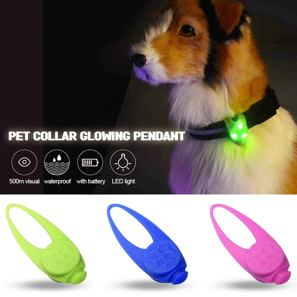 Pet Led Silicone Rubber Pendant Safety Flashing Glow Light Blinking Led Collar Luminous Pendant For Pet Dog Puppy Necklace Beauty World Shop