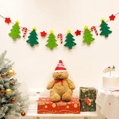 LED String Light DIY Handmade Decorated Merry Christmas Holiday Hanging Home Room Background Pull Flag Banner Christmas Pendant Beauty World Shop