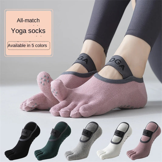 1 Pair of Women's Five Finger Socks Professional Anti Slip Cotton Absorbs Sweat Yoga Socks Pilates Fitness Socks Beauty World Shop