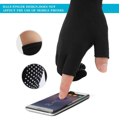 Non-slip Touchscreen Nylon Gloves Men Women Summer Outdoor Riding Sport Fitness Breathable Non-slip Sunscreen Half Finger Gloves Beauty Trend Shop