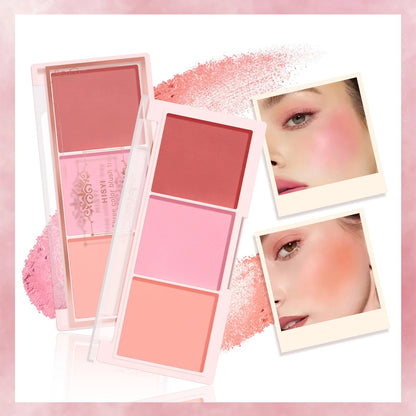 HISYI three-color blush natural color rendering delicate non-flying powder matte rouge holding makeup clear vitality girl blush Beauty World Shop