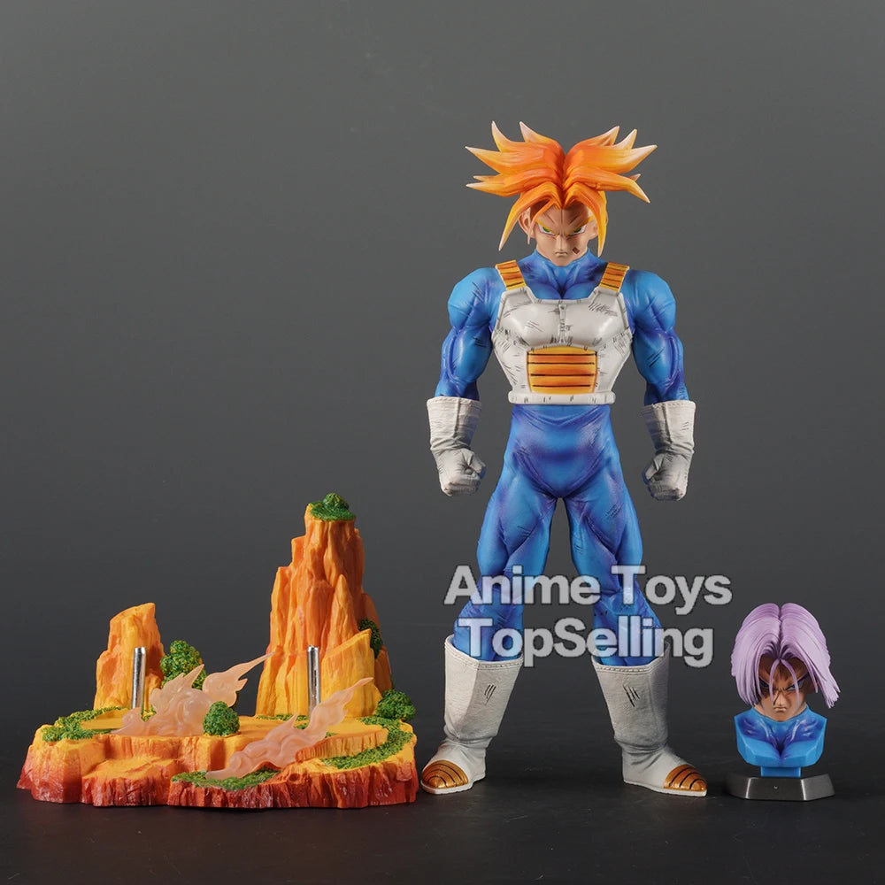 30cm/11.81in Anime Dragon Ball Z Trunks Figure Two heads Action Figures PVC Statue Collection Model Toys for Children Gifts Beauty World Shop