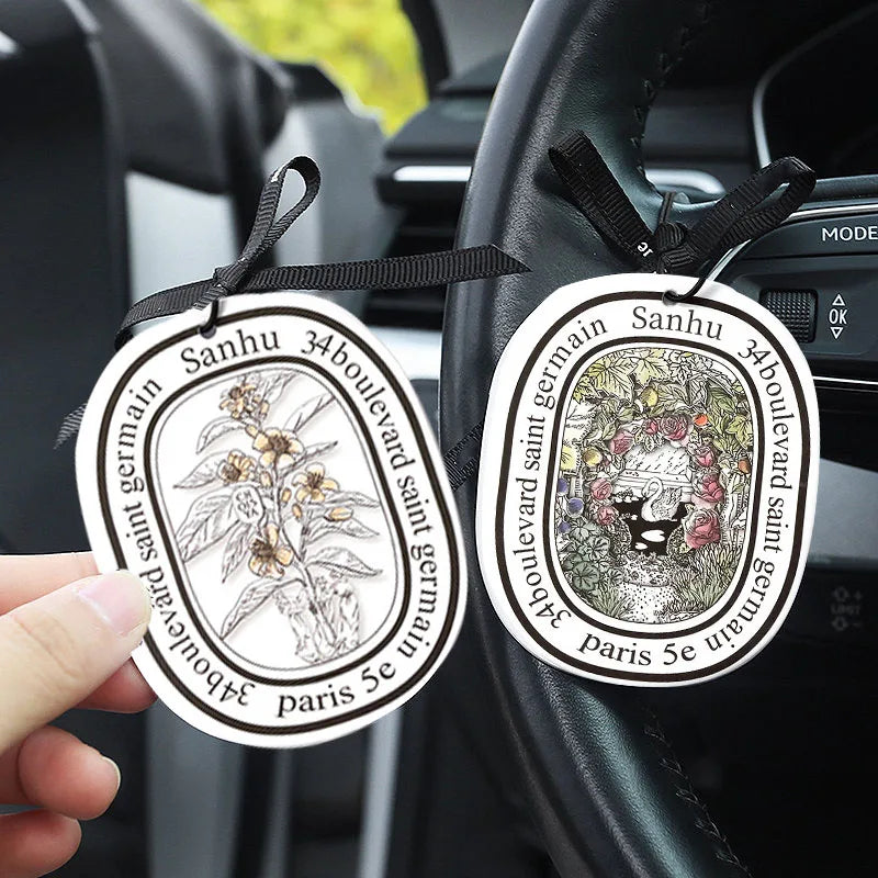 6Pcs Air Freshener Car Perfume Natural Scented Paper Auto Hanging Decoration fragrant tablets Aromatherapy Accessories Interior Beauty World Shop