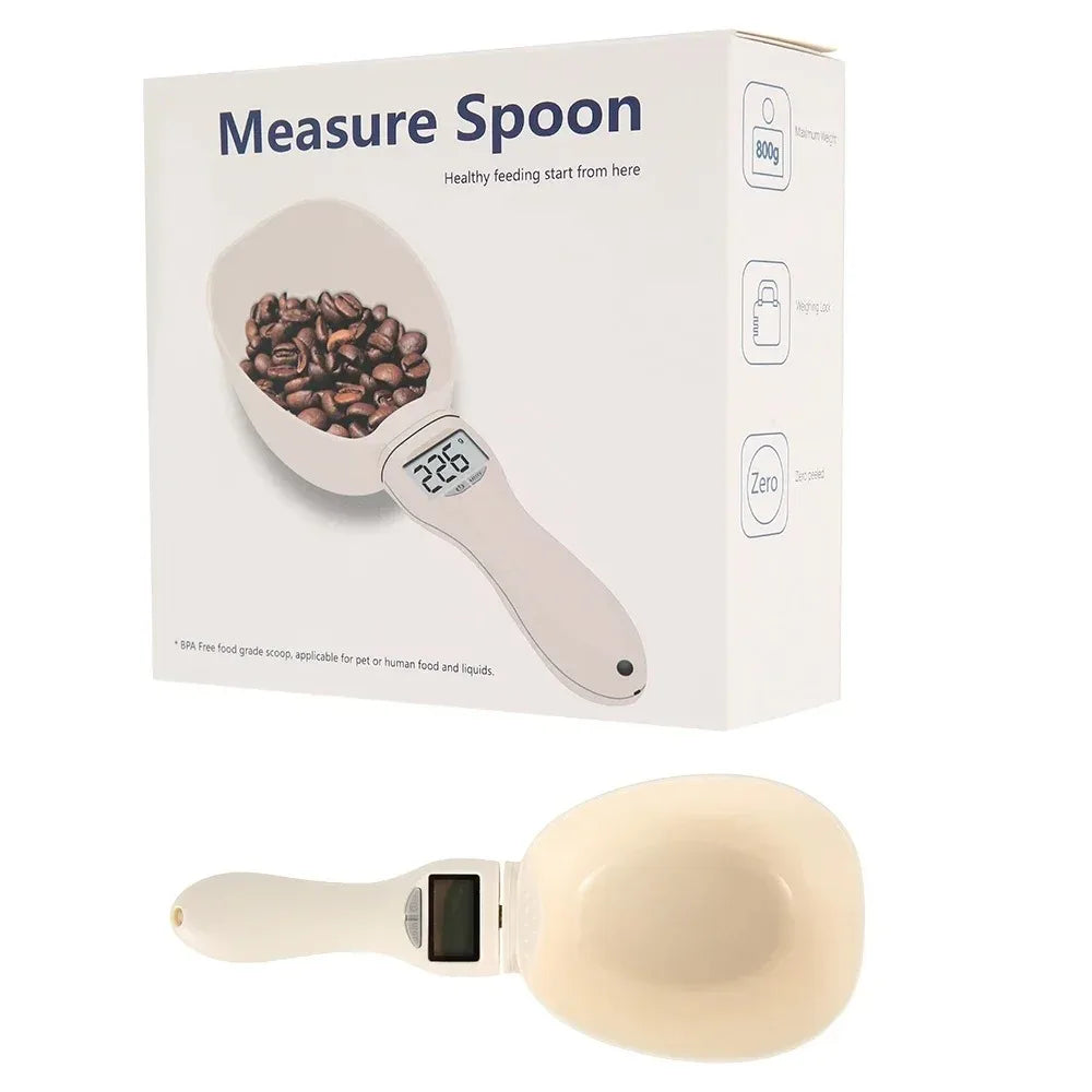 Pet Food Measuring Scoop Electronic Dog Cat Food Measuring Cup Digital Spoon Scale Kitchen Food Scale with LED Display Beauty World Shop