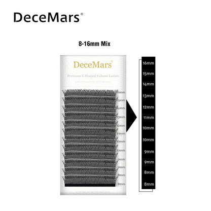 DeceMars YY Shape Black Brown Eyelashes Extensions Two Tip Lashes C/D Curl High Quality Idividual Beauty World Shop