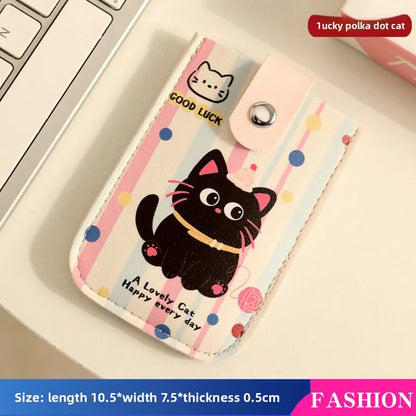 Vintage Oil Painting Pull Out Card Holder One Piece Women's Compact Ultra Thin Mini Cartoon New Style Niche Design Card Case Bag Beauty World Shop