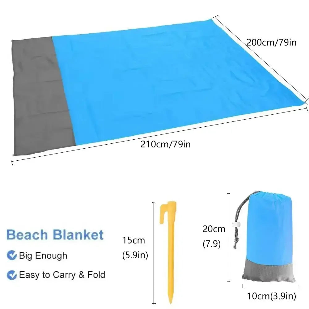 Beach Blanket Sandproof 200 X 210cm Waterproof Beach Mat Lightweight Picnic Blanket For Travel Hiking Sports Beauty World Shop