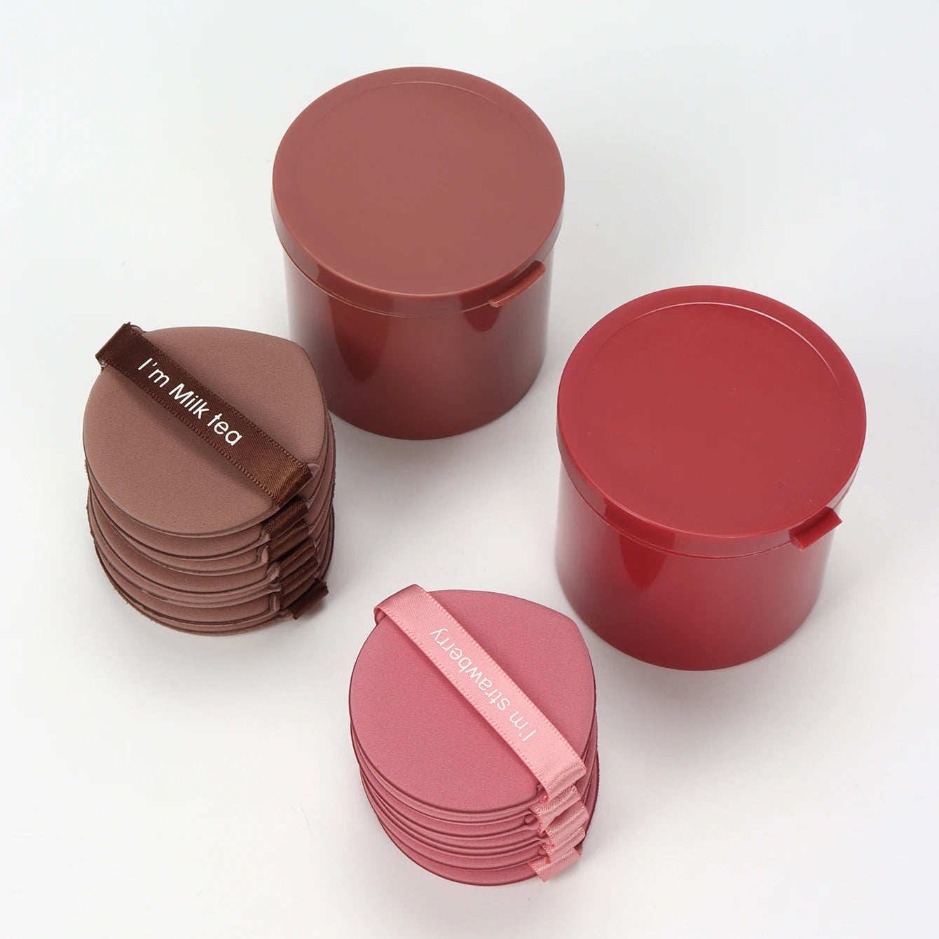 Karsyngirl 7Pcs/Box Strawberry Cosmetic Puff Set Double Side Women Soft Makeup Sponge Beauty Make up Powder Tools Beauty World Shop