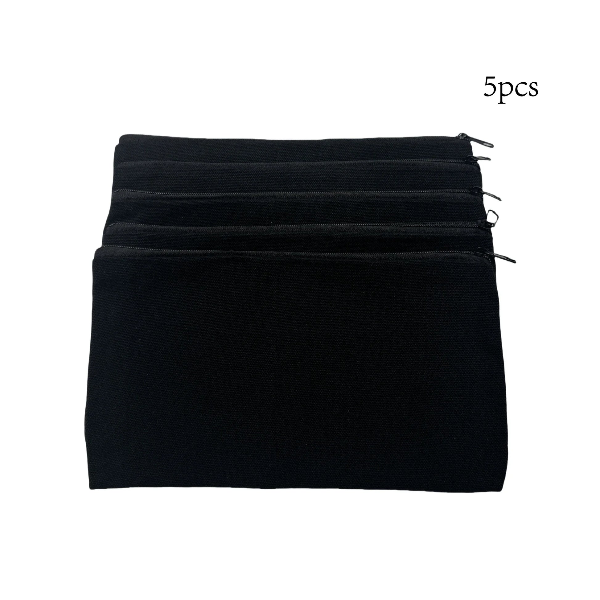5pcs Blank Canvas Zipper Pouch Bulk, Makeup Bag Pencil Case For Cosmetic & DIY Crafts, Independence Day Beauty World Shop