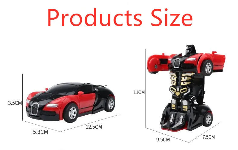 One Click Automatic Collision Deformation Robot Boy Gift Dual Form Toy Car Father Son Interactive Model Car Beauty World Shop