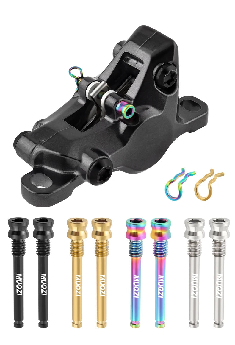 MUQZI 2pcs Titanium Bolts Bicycle Disc Brakes Caliper Lightweight Mounting Screws Road MTB Disc Brake Pad Bolts with Fixing Clip Beauty World Shop