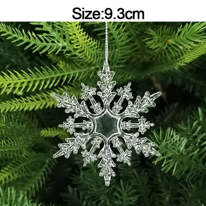 5pcs Christmas Home Decorations Crystal Acrylic Ornaments Snowflake Elk Xmas Tree Hanging Pendants Navidad 2025 New Year Gift Beauty World Shop
