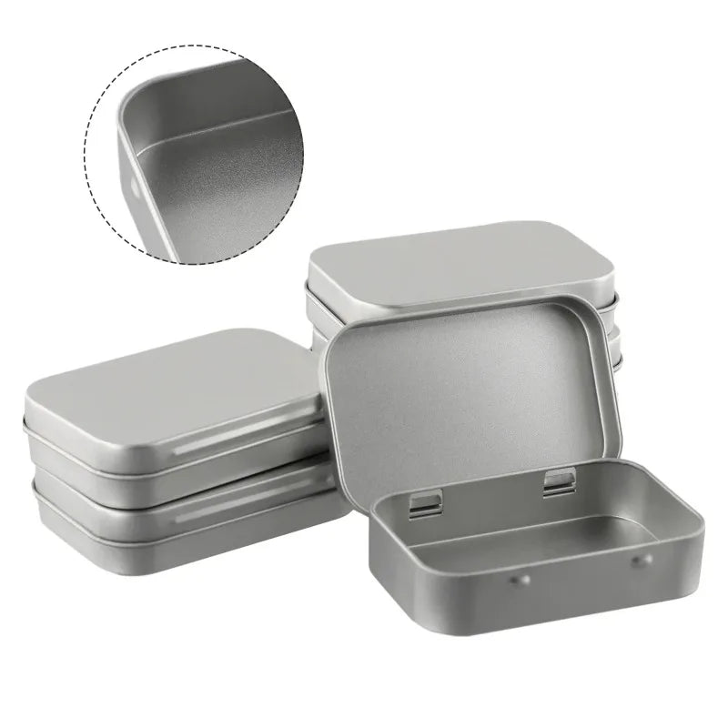 6Pcs Mini Metal Tin-Plated Slide Cover Storage Box Portable Cosmetic Organizer Jewelry Pill Cases Wedding Favor Container Beauty Trend Shop