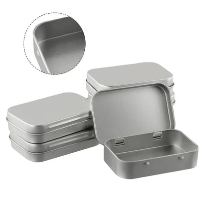 6Pcs Mini Metal Tin-Plated Slide Cover Storage Box Portable Cosmetic Organizer Jewelry Pill Cases Wedding Favor Container Beauty Trend Shop