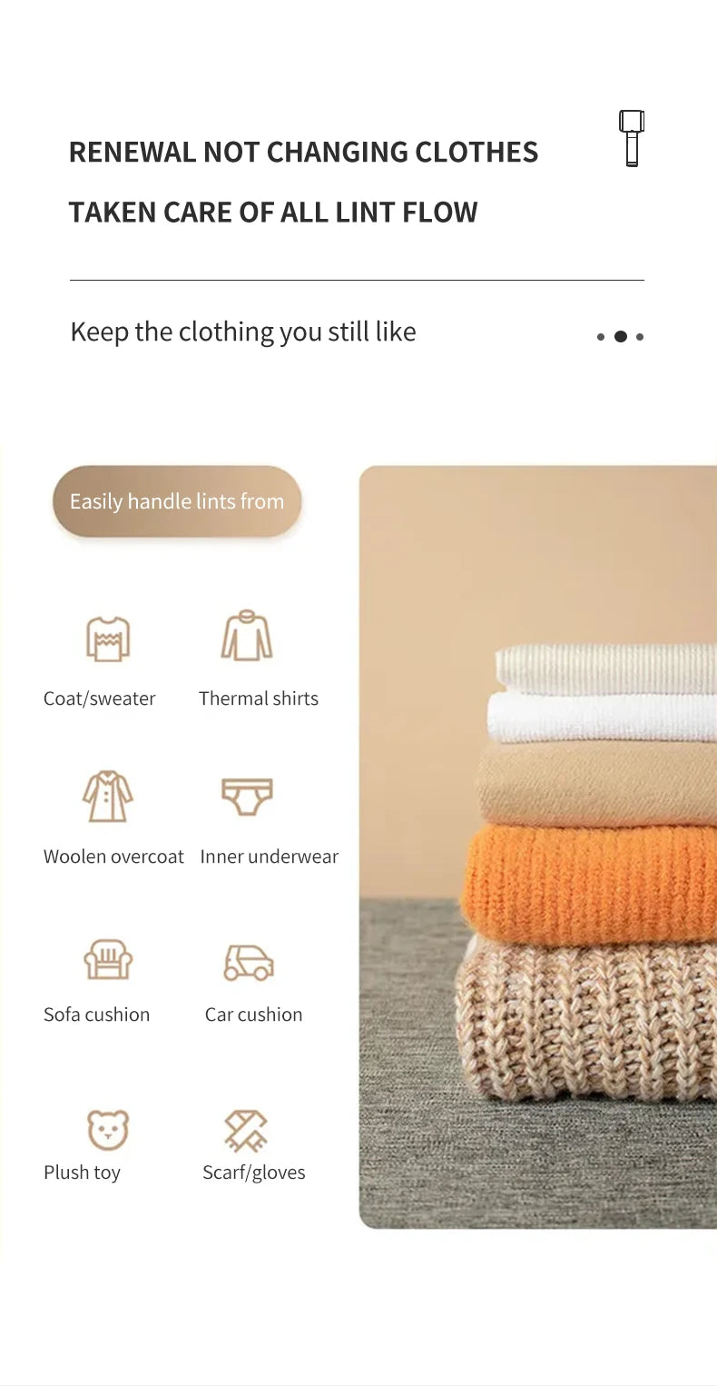 Lint Remover for Clothing Electric Pellet Fluff Remover Rechargeable Portable Fabric HairBall Shaver Removes Lint from Clothes Beauty World Shop