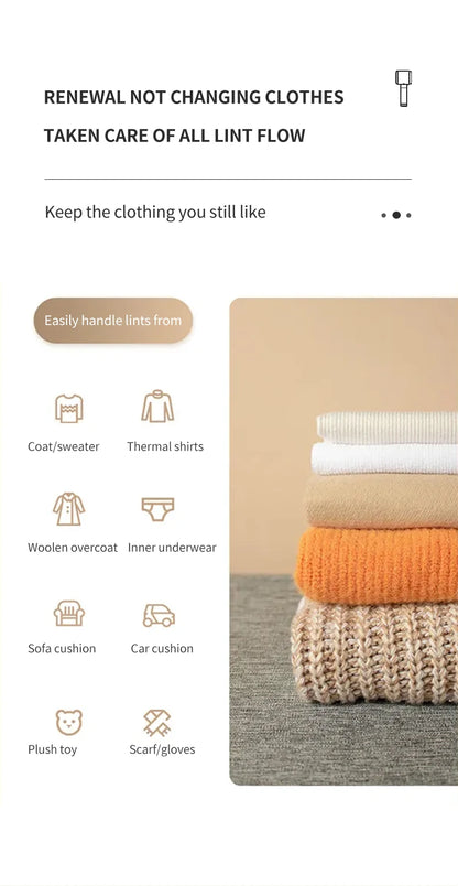 Lint Remover for Clothing Electric Pellet Fluff Remover Rechargeable Portable Fabric HairBall Shaver Removes Lint from Clothes Beauty World Shop