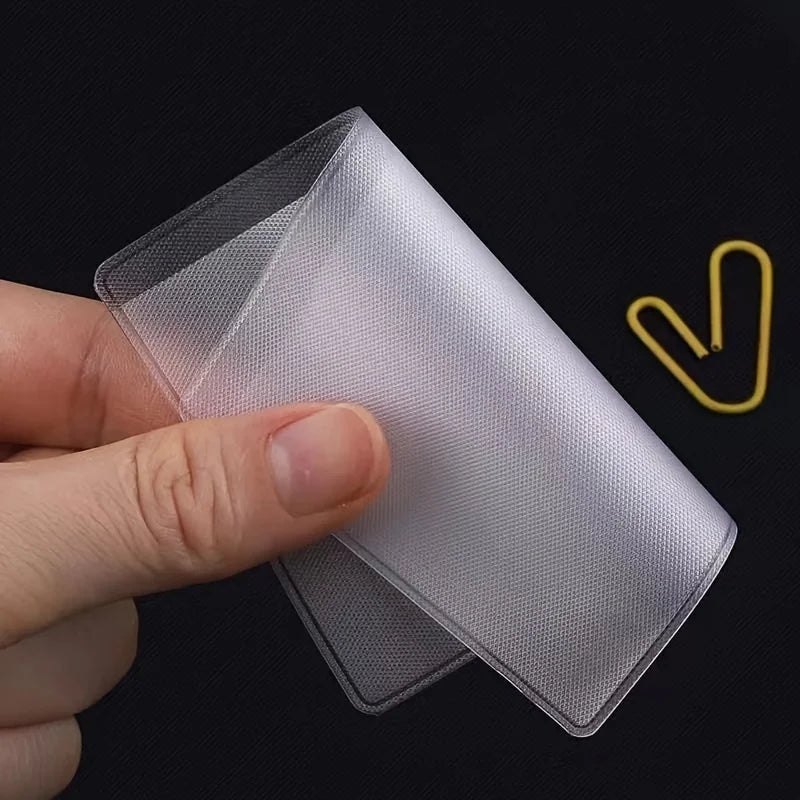 12PCS PVC Waterproof Transparent Card Holder Plastic Card id Holders Case To Protect Credit Cards Card Protector Cardholder Bags Beauty World Shop