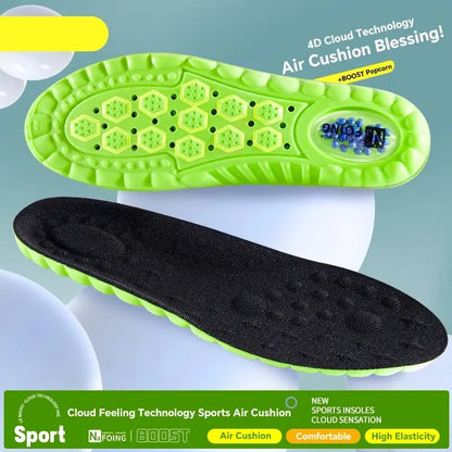 1Pair 4D Cloud Sport Insoles for Shoes PU Air Cushion Sole Soft Shock Absorption Deodorant Breathable Running Orthopedic Insoles Beauty World Shop