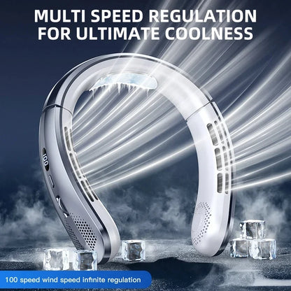 8000mAh Hanging Neck Fan Portable Bladeless USB Rechargeable Mute LED Digital Display Air Cooler Hands Free Fan for Home Outdoor Beauty World Shop