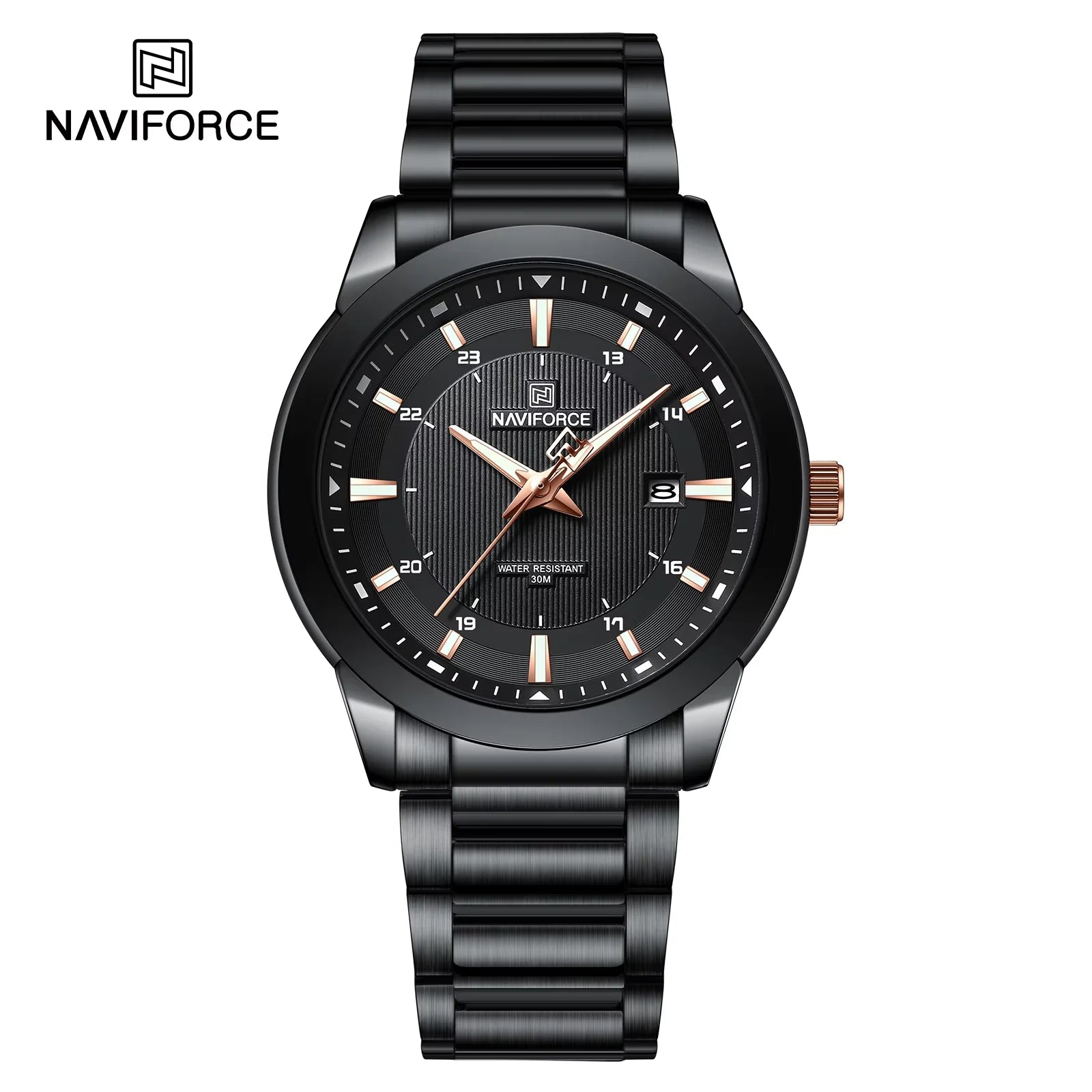 2024 Top Brand NAVIFORCE Mens Watches Stainless Steel Strap Casual Male Quartz Sports Wristwatch Luxury Waterproof Date Clock Beauty World Shop