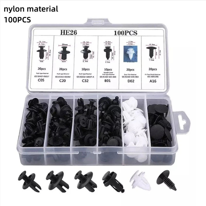 GM Rivet OPP Bag Or Box 6 Kinds of Auto Parts Quick Fastening Plastic Buckle 100 Pieces Mixed Beauty World Shop