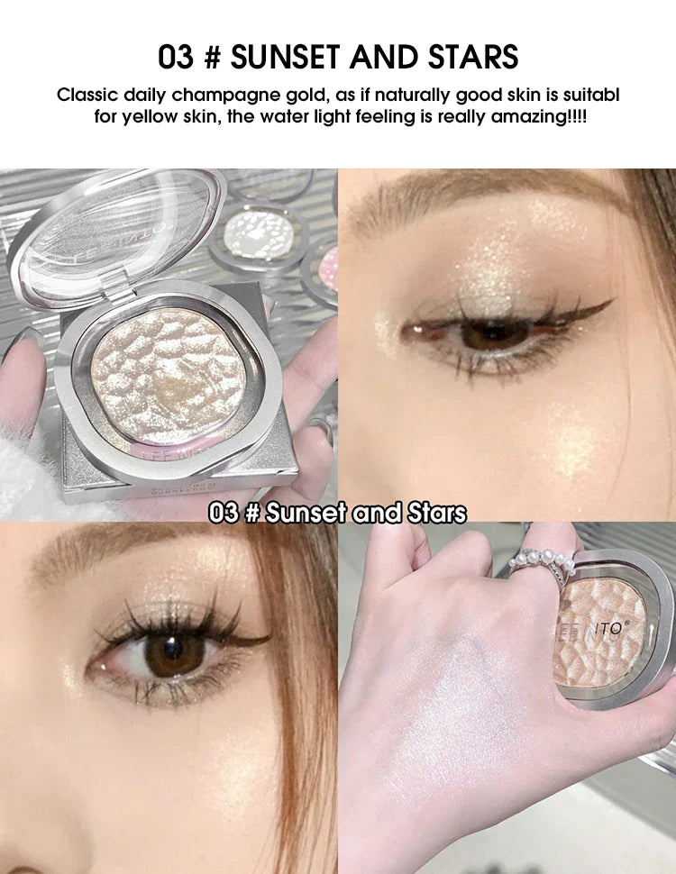LEEINTO color-glowing high-gloss powder pearlescent powder brightens up the make-up eye shadow disc Beauty Trend Shop