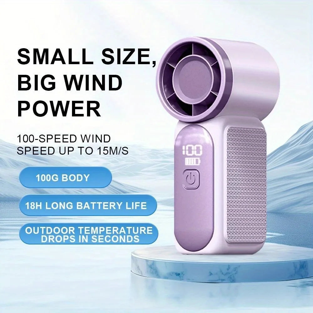 Mini High Speed Handheld Fan 3600mAh LED Display Portable Mini Handheld Turbo Fan, Desk Fan, Outdoor Cooling, Rechargeable Fan