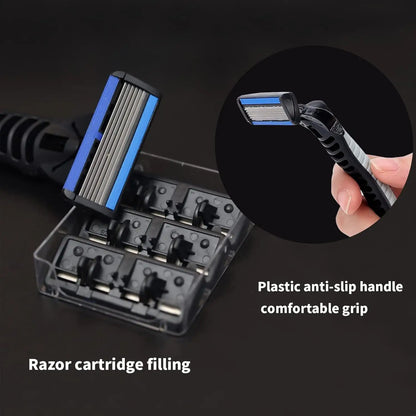 Razor Classic 6 Layer Safety Razor for Mens Shaving&Womens Hair Removal Shaving Blades Manual Shaver Beauty World Shop