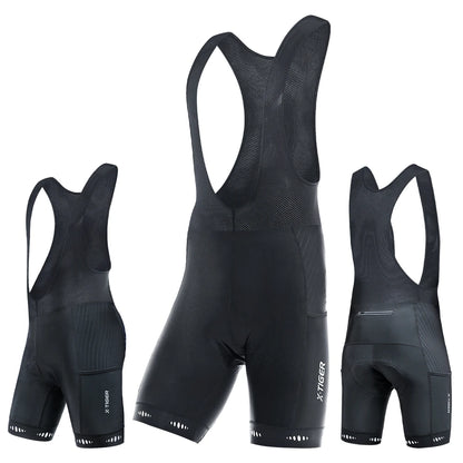 X-TIGER Men's Cycling Bike Bib Short with Phone Pockets 5D Padded Shockproof Breathable Quick-Dry Biking Bicycle Bib Tights Beauty World Shop