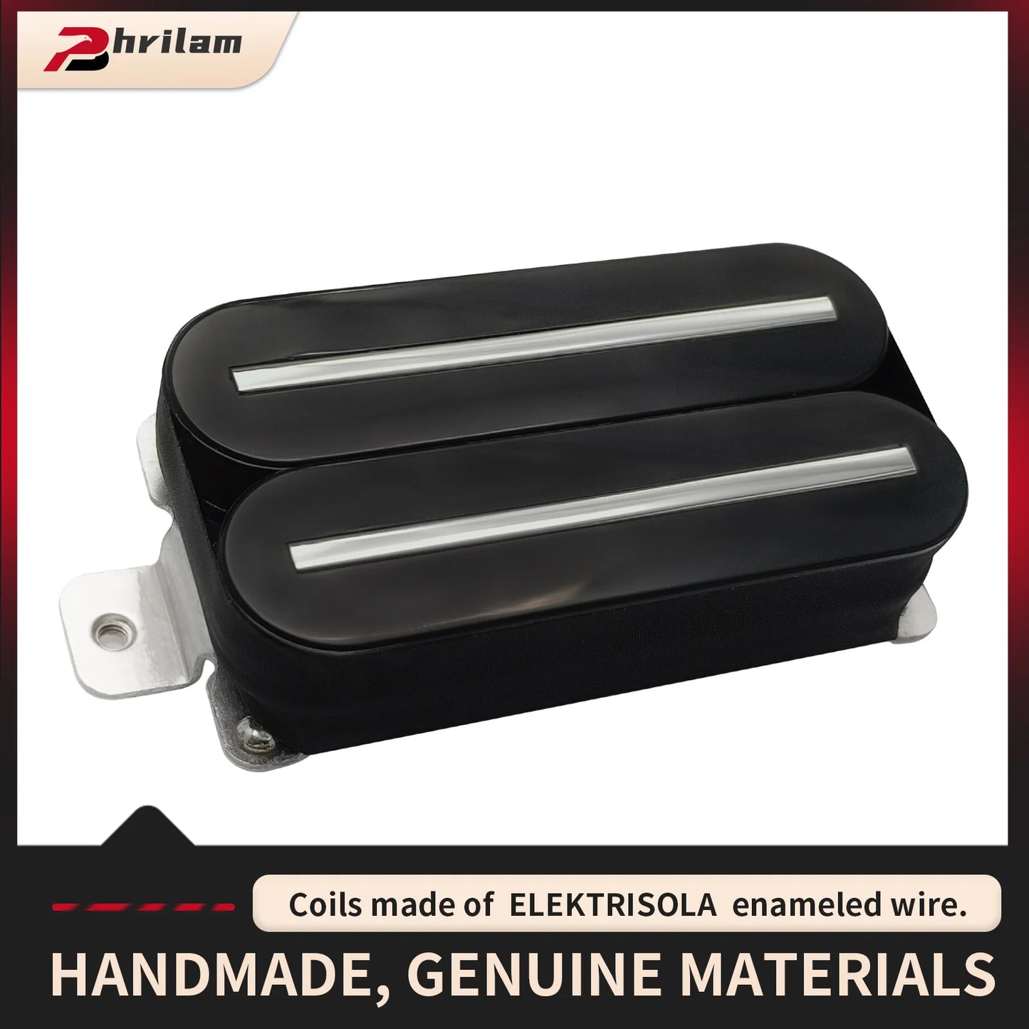 Phrilam Pro Super Power  Electric Guitar Hot Dual Rails Pickup Humbucker Pickup 14.1K Black Guitar Parts Beauty World Shop