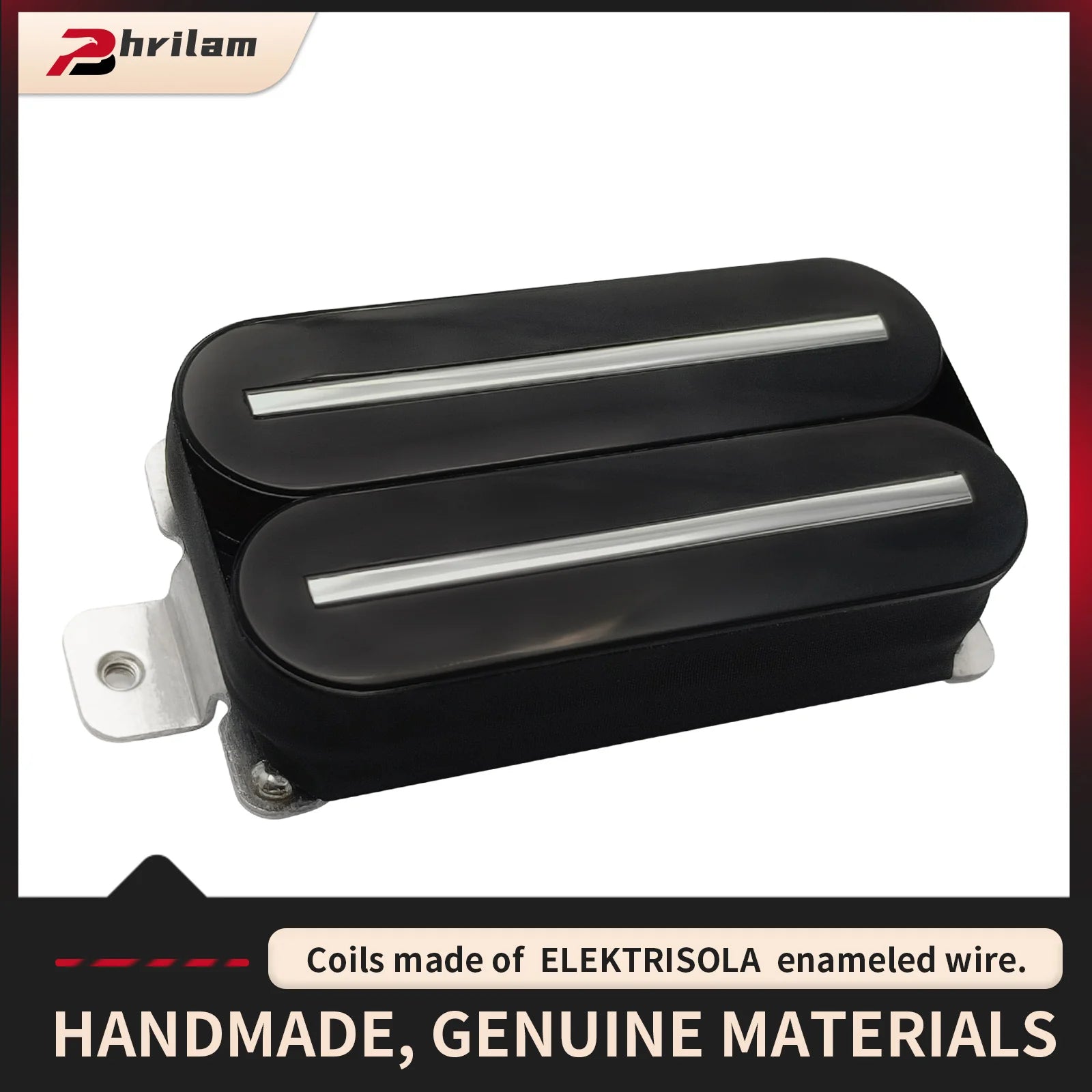 Phrilam Pro Super Power  Electric Guitar Hot Dual Rails Pickup Humbucker Pickup 14.1K Black Guitar Parts Beauty World Shop