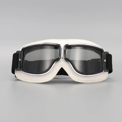 Motorcycle Glasses Windproof Motorcycle Helmet Glasses Sunglasses Retro Universal Folding Leather Retro Motorcycle Accessories Beauty World Shop