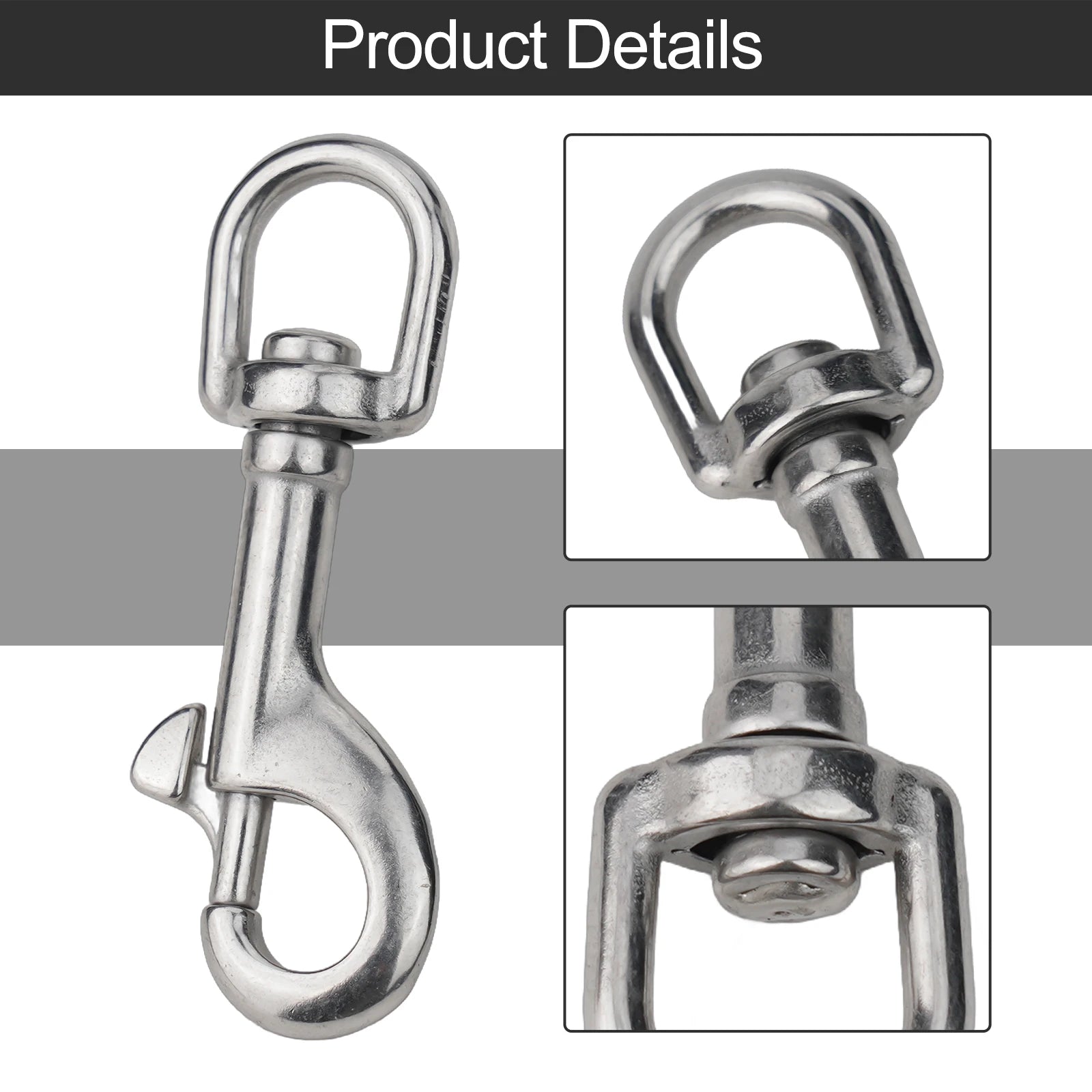 1PCS 316 Stainless Steel Diving Swivel Bolt Snap Spring Hook Clip For Scuba Diving Pet Leash Flag Stainless Steel Oval Swivel Beauty World Shop
