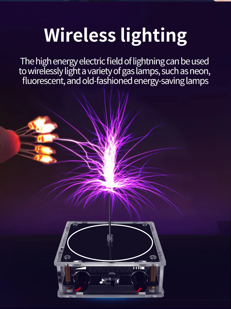 Music Tesla Coil Bluetooth/AUX Dual Mode Music Box Artificial Lightning Touchable Audio Input Bluetooth Science Experiments ﻿ Beauty World Shop