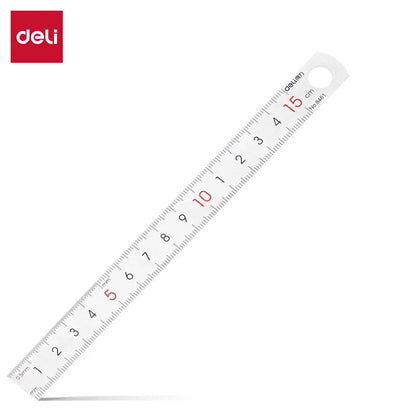 Deli Stainless Steel Ruler for Students And Woodworkers Straight Edge Measuring Tool for Drawing And Drafting 15/20/30/50cm Beauty World Shop