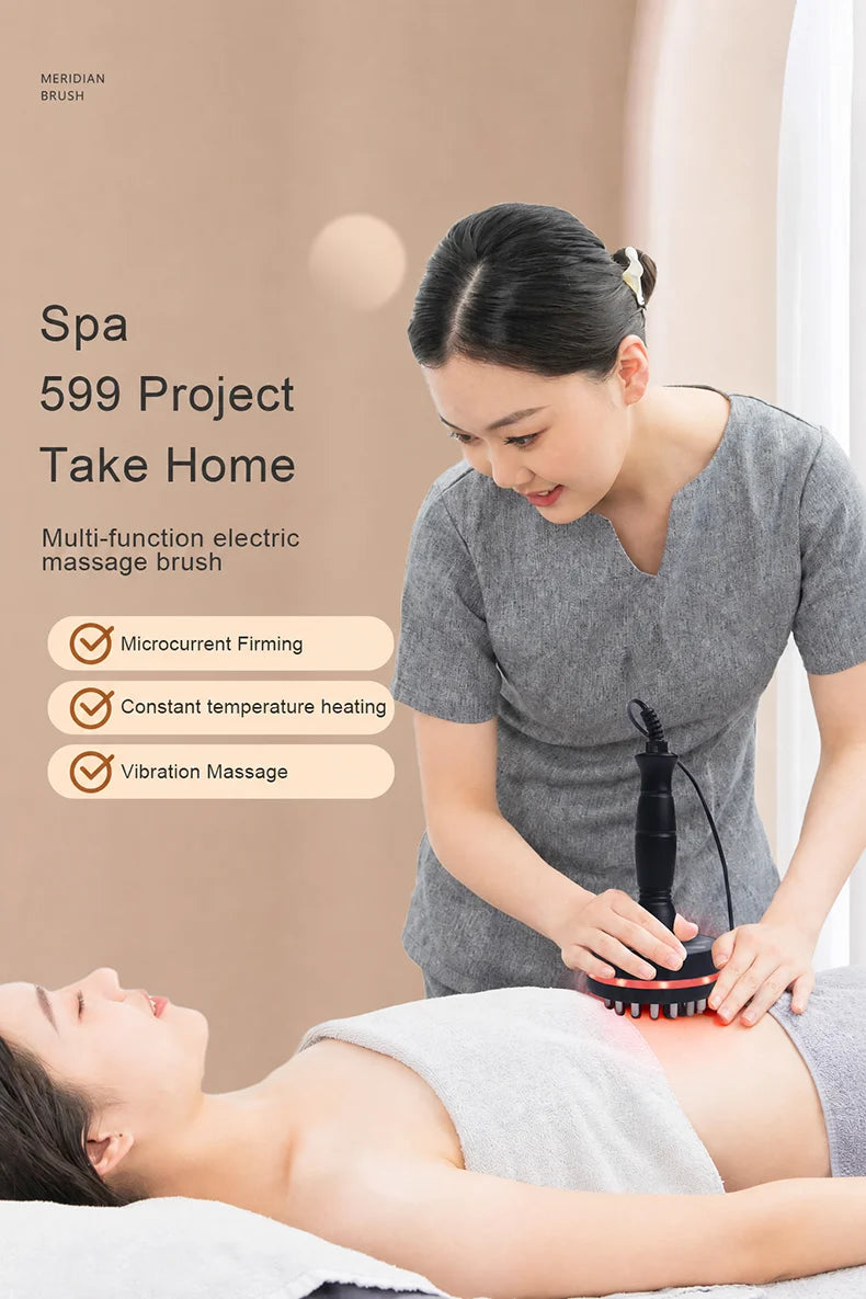 Electric Gua Sha Massager, Heating Body Massage Brush for Neck, Shoulder, Back, Legs and Abdomen, Portable Warm Massage Device f Beauty World Shop