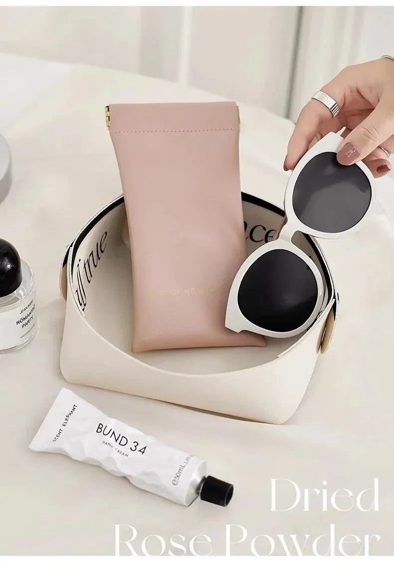 Glasses Bag, Female Sunglasses, Sunglasses Storage Box, Portable Cartridge, Myopia Eye Bag, Automatic Closing Protective Cover Beauty World Shop