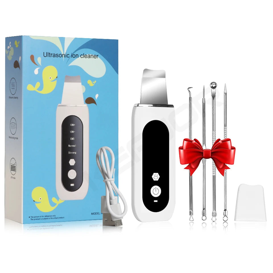Ultrasonic Skin Scrubber Facial Peeling Face Scrubber Blackhead Remover Ance Pore Deep Facial Cleaning Spatula Facial Cleanser Beauty World Shop