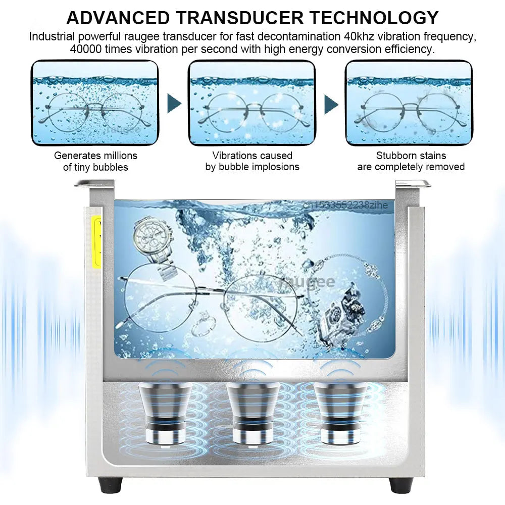 Ultrasonic Cleaner 40KHZ High Frequency Vibration Ultrasonic Washing Bath for Jewelry Watches Denture Glasses Ultrasonic Cleaner Beauty World Shop