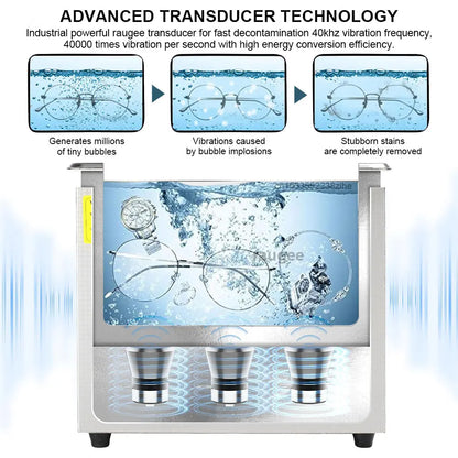 Ultrasonic Cleaner 40KHZ High Frequency Vibration Ultrasonic Washing Bath for Jewelry Watches Denture Glasses Ultrasonic Cleaner Beauty World Shop