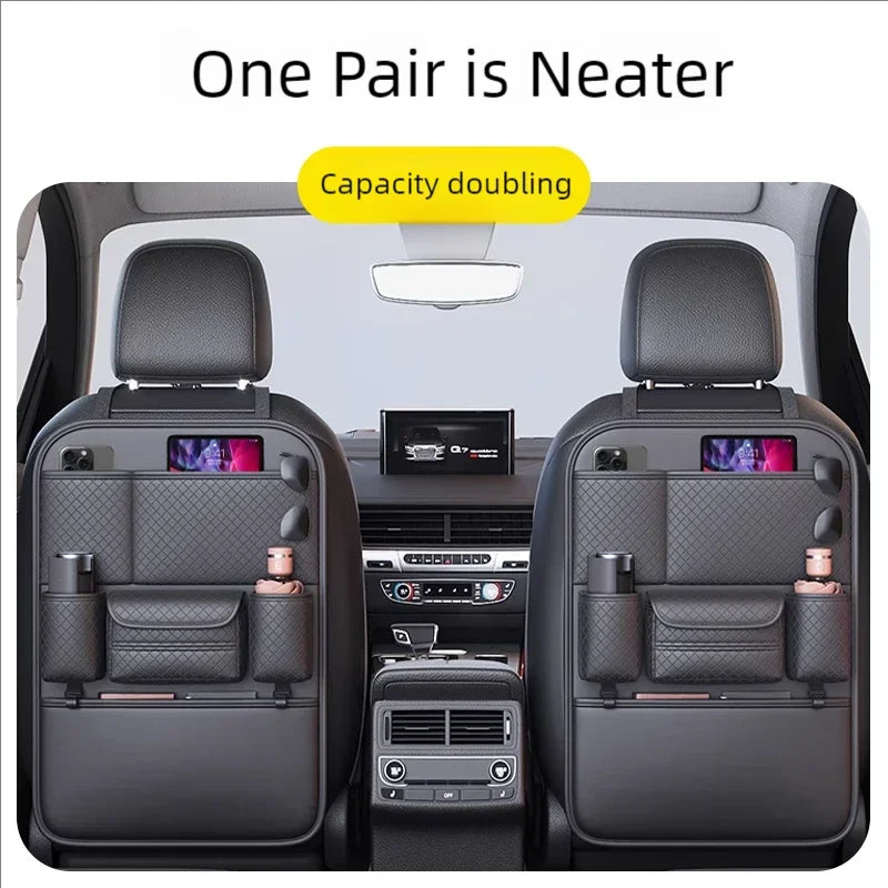 Multi-functional Car Seat Back Organizer High-Capacity Multi-Pocket Backseat Storage Bag Wear-Resistant Anti Kick Mat Beauty World Shop