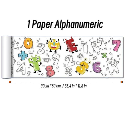 90cm Animal Canvas Children's Drawing Roll DIY Coloring Paper Roll Color Filling Graffiti Paper-cut Painting Educational School Beauty World Shop